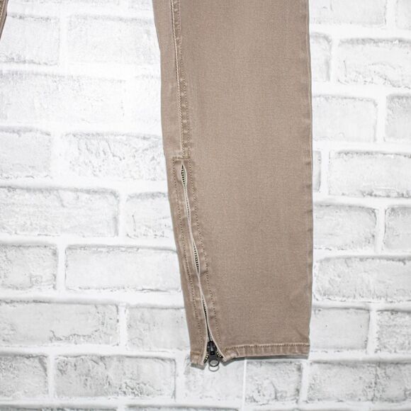 ONES STROKE Tokyo Jogger Pants Khaki Drawstring ankle zip Size Small - Picture 9 of 12